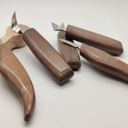 Walnut Chrome Vanadium Steel Wood Carving Sets