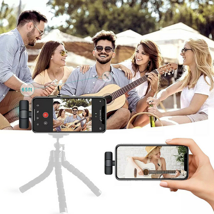 Professional Wireless Lapel Microphone For IPhone, IPad or compatible devices